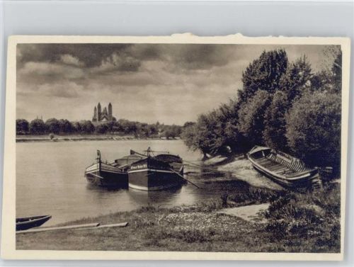Das schöne Deutschland Bild 140 - Der Rhein bei Speyer - Binnenschiff