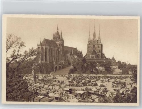 O5000 Erfurt Das schöne Deutschland Bild 102 - Dom und Severi - Markttag WHW
