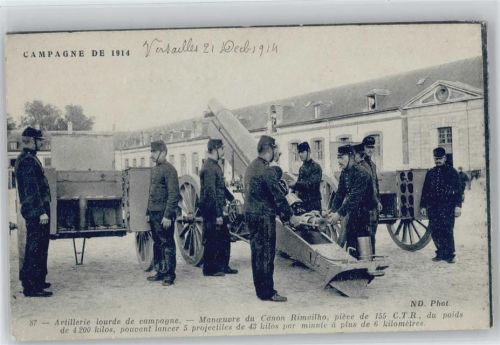 Campagne 1914 - Versailles - Artillerie Canon Rimailho