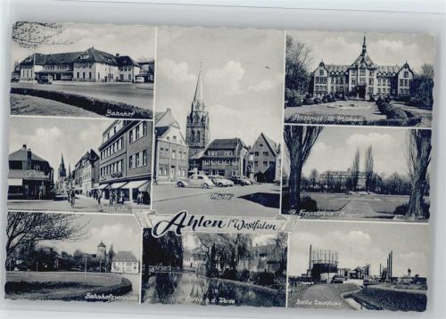 Ahlen Bahnhof Oststraße Bahnhofsvorplatz Markt Pensionat St. Michael St. Franziskus-Hospital Zeche Westfalen