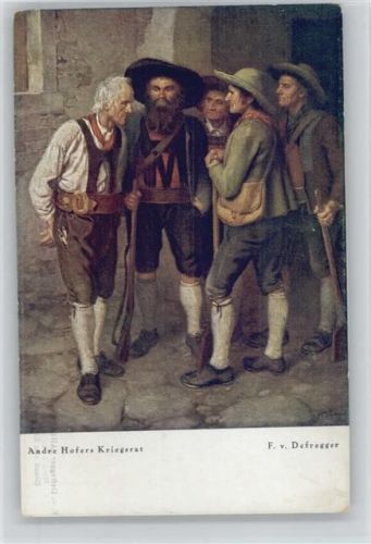 Andre Hofers Kriegsrat - Jugend Postkarte Defregger, F. von Künstlerkarte