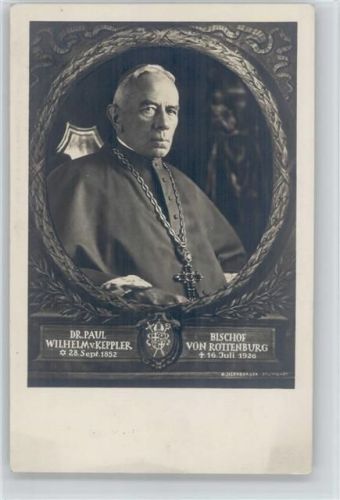 Dr. Paul v. Keppler Bischof von Rottenburg 1926 Foto AK Bischof