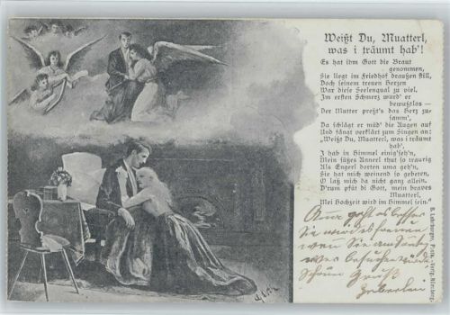 Serie Weißt du Muatterl was i träumt hab - Engel Gedicht : Es hat ihm Gott die Braut genommen Tod