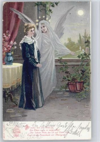 Das Eltern Grab - Trauernde Frau mit einem Schutzengel Tod 1903