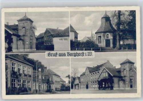 W4430 Burgsteinfurt 4-Bildaufnahme Feldpost Reserve-Lazarett Burgsteinfurt Feldpost WK I / WK II