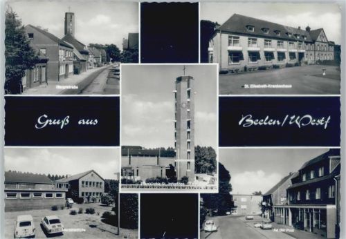 Beelen Hauptstraße St. Elisabeth-Krankenhaus Marienschule Pfarrkirche St. Johannes an der Post