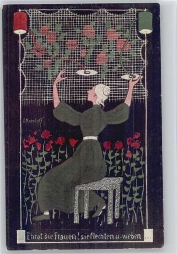 Flechten und weben - Kunstwart Nr. 211 Handarbeit Künstlerkarte
