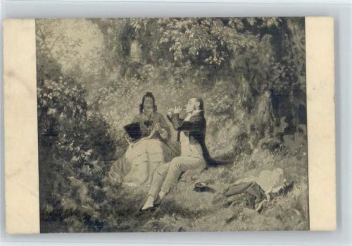 Picknick, Flötenspieler Gemälde von Spitzweg