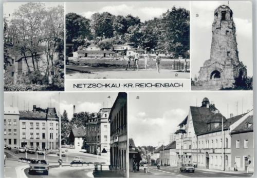 Netzschkau Schloß Freibad Aussichtsturm Friedensplatz Rathaus