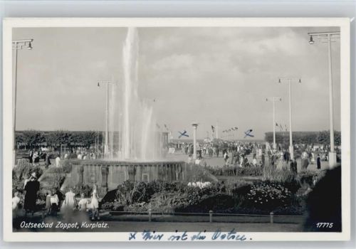 Stadt Zoppot / Sopot - Kurplatz Springbrunnen