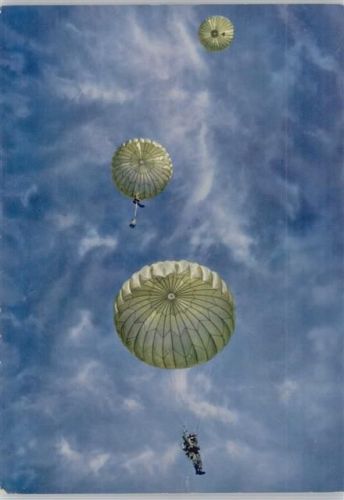 Fallschirmspringer im Absprung Bundeswehr