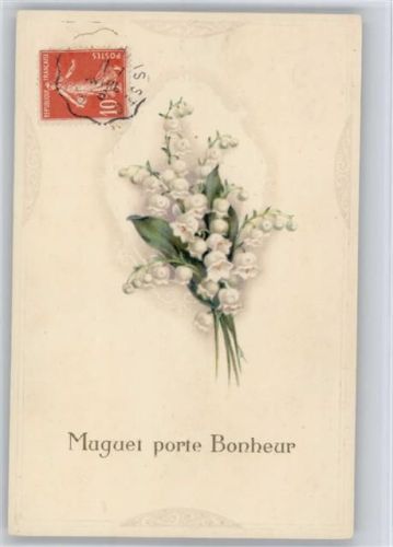 Strauß - Muguet porte Bonheur - Maiglöckchen Prägedruck