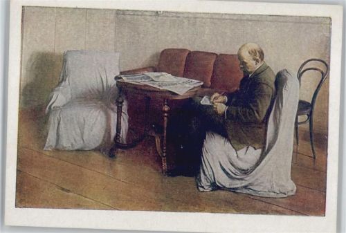 Lenin am schreiben - Zeitung liegt auf dem Tisch