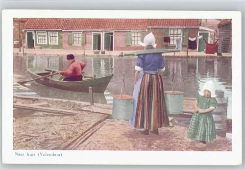 Holland - Naar huis Volendam - Holzschuhe- Wasserträger