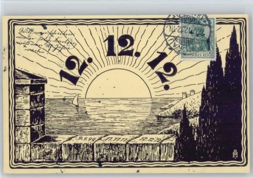 12,12,12, gelaufen sign B.H. Sonnenuntergang