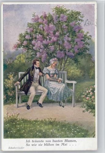 Schubertlieder - Ich träumte von bunten Blumen ... Schubert auf der Parkbank - Liebespaar