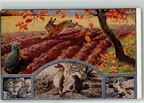 Märchen Nr. 308 - Der Hase und der Igel - signiert Wagner Der Hase und der Igel