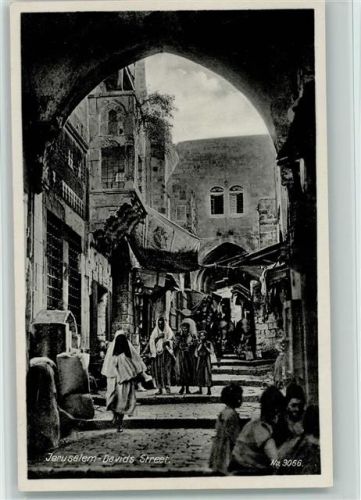 Jerusalem - Davids Street - ca 1933 AK