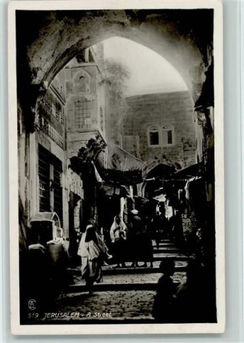 Jerusalem - A Street Foto ca 1933 AK