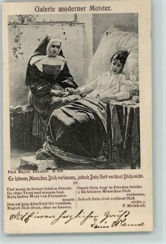 Tod - Nonne bei einer kranken Frau "Es könne Menschen dich verlassen, jedoch Dein Gott verlässt Dich nicht.