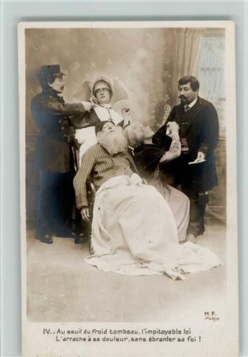 M.F. Paris Nr. IVI - Nonne am Sterbebett , Tod Foto AK