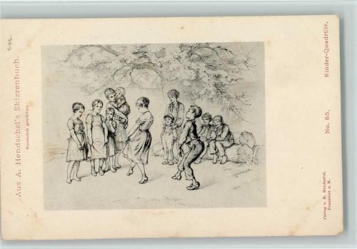 1900 Aus Hendschels Skizzenbuch No 85 AK Kinder tanzen