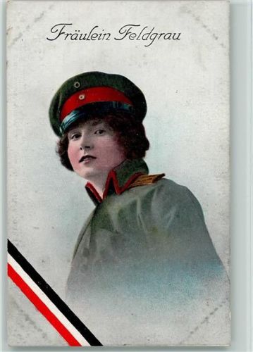 Fräulein Feldgrau - schwar-weiss-rot Serie 989-11 AK Frau im Krieg