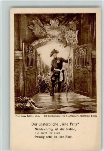 Der unsterbliche Alte Fritz - Gemälde von Schöbel Adel Friedrich der Große Künstlerkarte