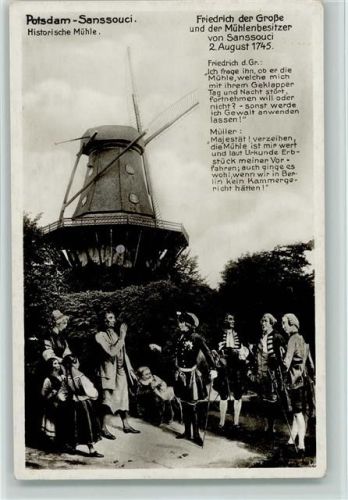 Potsdam hist. Mühle - Friedrich und der Mühlenbesitzer