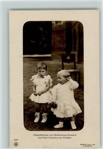 Erbgroßherzog von Mecklenburg-Schwerin und Prinz Hubertus , NPG 4301 Foto AK Adel Prinz Hubertus