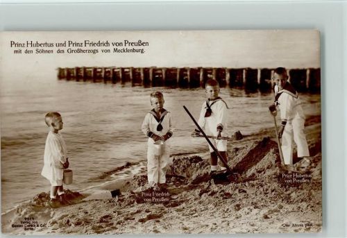 Nr. 7514 Liersch Prinz Hubertus und Prinz Friedrich am Strand Adel Prinz Hubertus