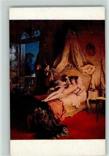 Nr. 371 - L. Deutsch: A Sonata by moon-light - nackte Frau liegt auf dem Bett , Erotik