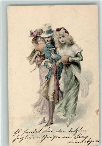 Munk Vienne Glamour Frauen in Pelzmode Pelzmode 1900 Künstlerkarte
