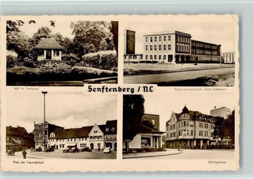 01945 O7801 Senftenberg - Stadtpark Bergingenieurschule Ernst Thälmann Platz der Freundschaft HO-Kaufhaus