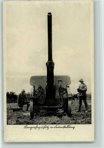 1939 WK II - Langrohrgeschütz in Feuerstellung , Waffen