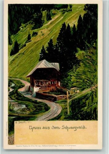 Schwarzwaldhaus sign Daur 1897 l Künstler Velten AK Nr. 6 AK Daur, H. Künstlerkarte