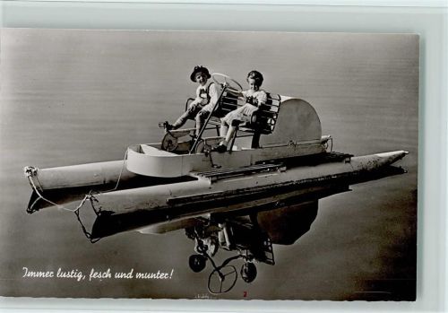 Kinder auf einem Tretboot Foto 1955 AK Wassersport