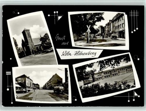Köln Höhenberg 804 Kirche Schule Autos 4-Bild-Aufnahme