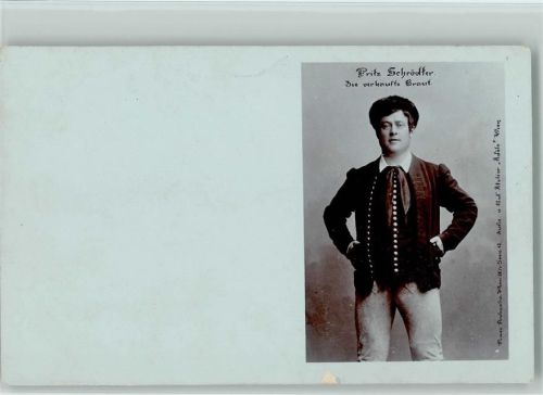 Fritz Schrödter in "Die verkaufte Braut" Foto 1905 AK