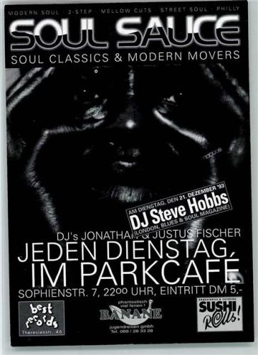 Soul Sauce - Parkcafe Sophienstr. Flyer keine AK Rock / Pop