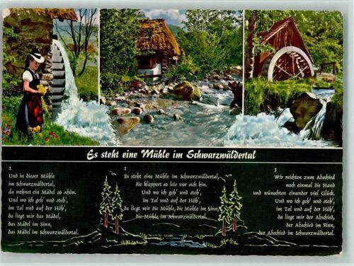Liederkarte Es steht eine Mühle im Schwarzwäldertal