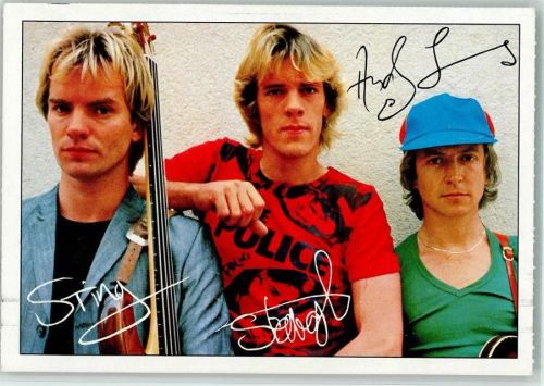 Police, Musikgruppe - Autogrammkarte der B. keine AK Musikgruppe Rock / Pop