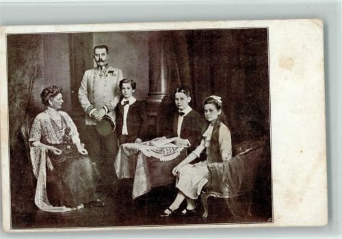 Erzherzog Franz Ferdinand von Österreich dEst und Familie 1914 Foto AK
