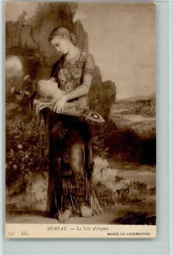 Frau hält den Kopf , Enthauptung - Gemälde von Moreau Makaber