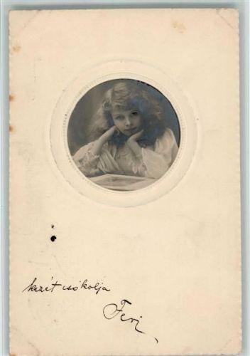 Kinderkopf rundes Foto ca 1901 AK Buch lesen