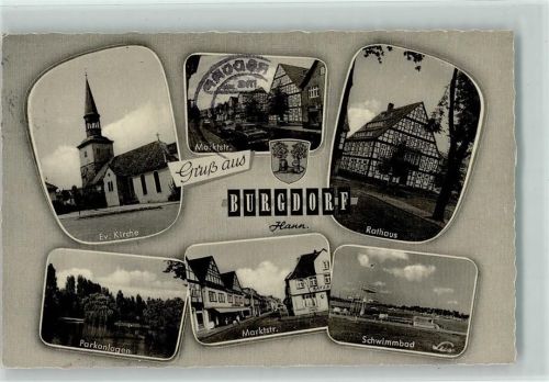 Burgdorf Ev. Kirche Marktstraße Rathaus Parkanlangen Schwimmbad Mehrfachaufnahme