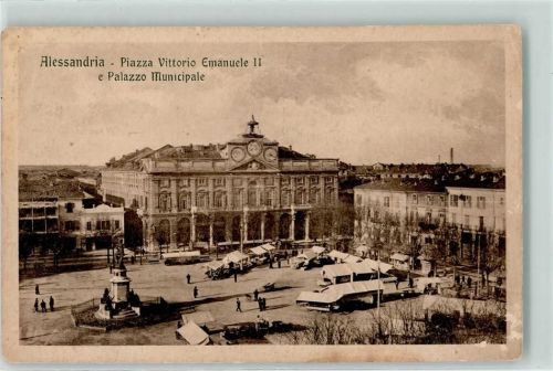 15100 Alessandria - Piazza Vittorio Emanuele II. e Palazzo Municipale Marktszene