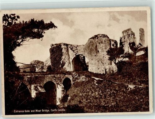 Corfe Corfe Castle Eingangsbrücke Grabenbrücke Schloß