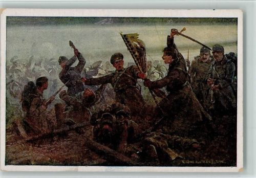 WK I sign Jung - Rotes Kreuz Kriegsfürsorgeamt Nr. 433 - Gefechte - Rettung der Fahne