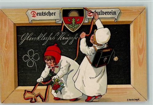 1909 Deutscher Schulverein - Schultafel - Neujahr , gute Erhaltung